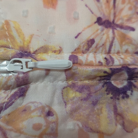 VTG NWT National Womens Robe Housecoat Butterflies Floral Front Zip Pockets 3X - Picture 5 of 14